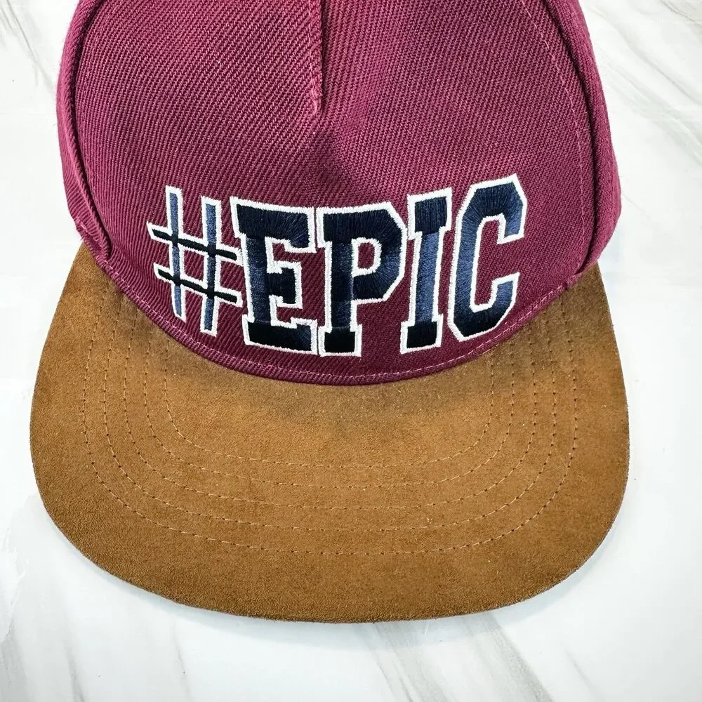 The Children's Place #Epic Snapback Ball Cap Burgundy Brown Suede Bill L/XL 8+
